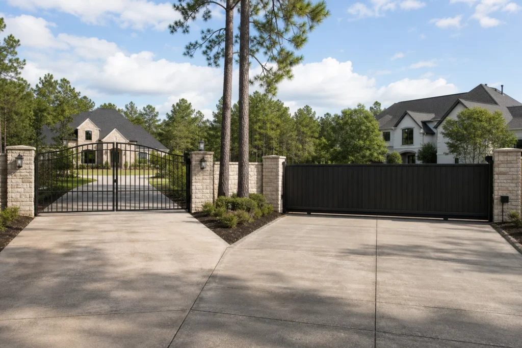 Swing vs. Sliding Driveway Gates in Conroe — Conroe-area fence planning